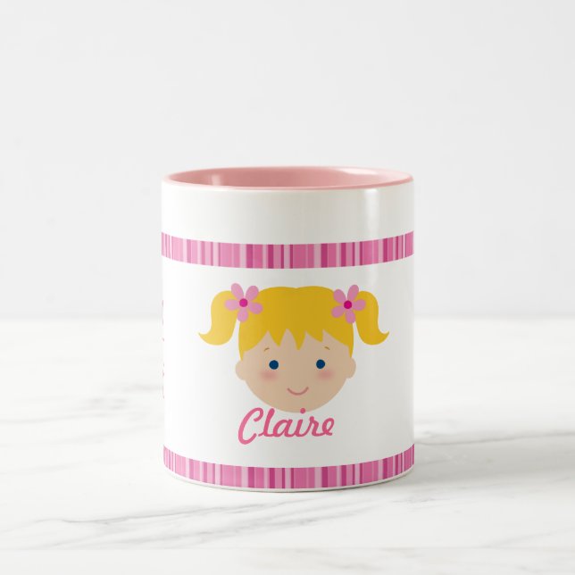 Children is a gift from God - Blue Eyes - Girl Two-Tone Coffee Mug (Center)