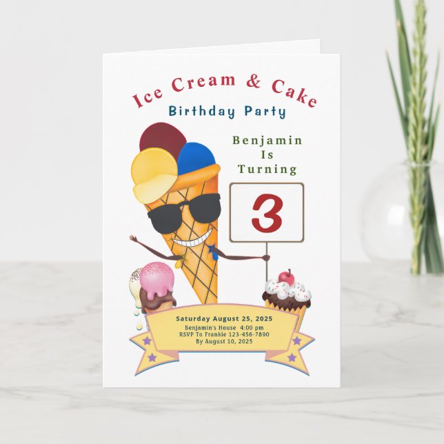 Children Kids Birthday Party Fun Cute Personalize Card (Front)