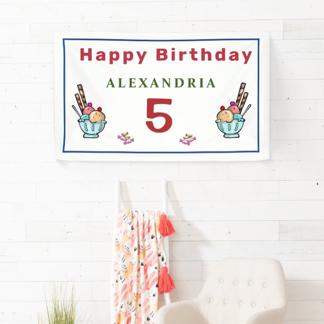 Children Kids Happy Birthday Party Fun Personal Banner (Insitu)