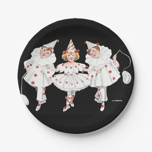 Children Kids Pierrot Clown Birthday Plates