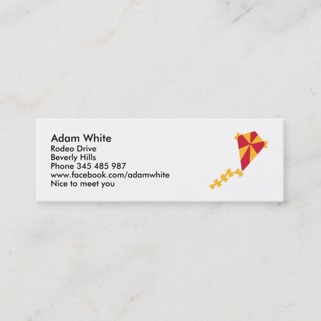 Children kite mini business card (Front)