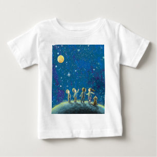 Children Looking At Night Sky Baby T-Shirt