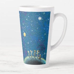 Children Looking At Night Sky Latte Mug