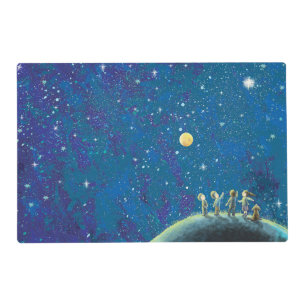 Children Looking At Night Sky Placemat
