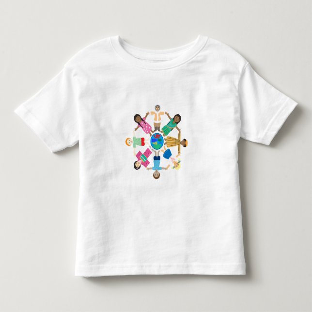 Children - love makes this world one family toddler t-shirt (Front)