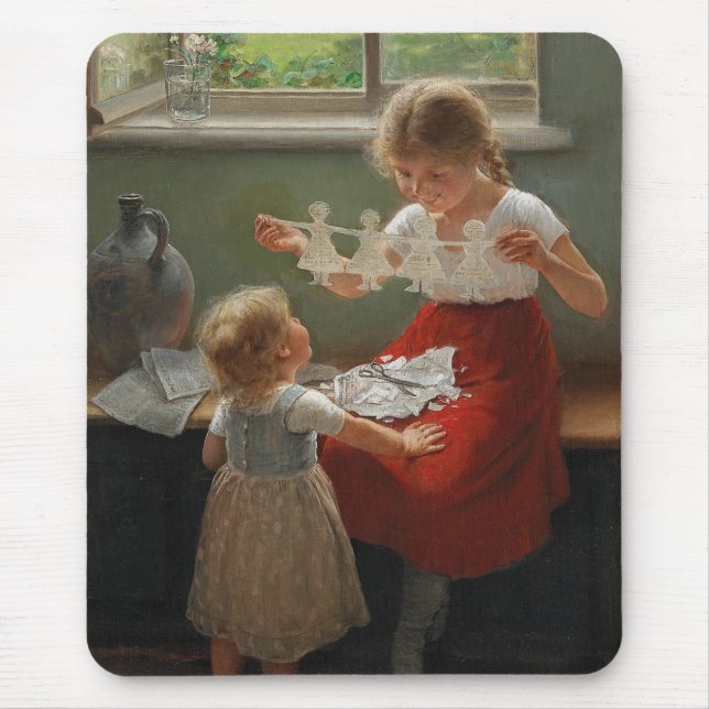 Children Making Silhouettes (Cute Kids Playing) Mouse Pad (Front)