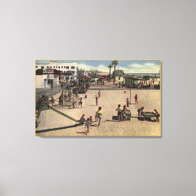 Children & Moms at Venice Athletic Beach Canvas Print (Front)