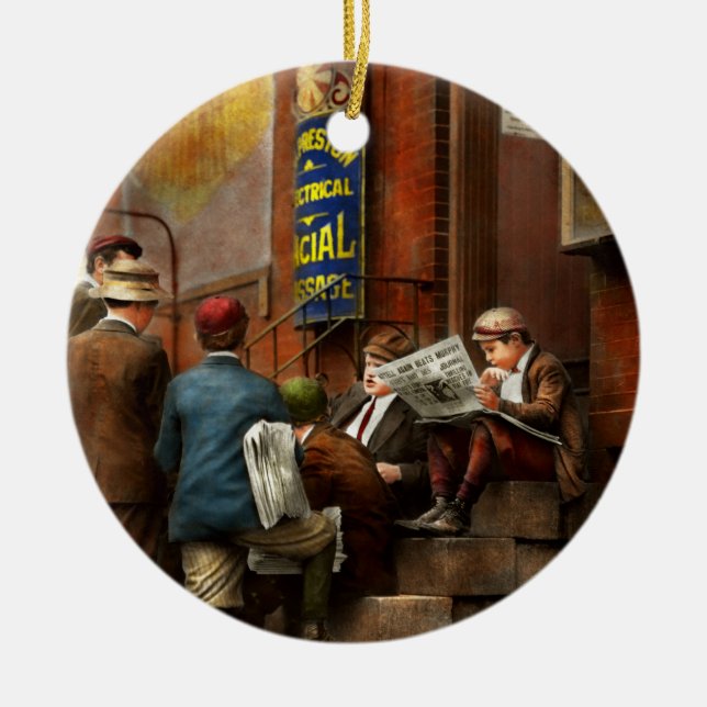 Children - Morning Meeting 1910 Ceramic Ornament (Front)