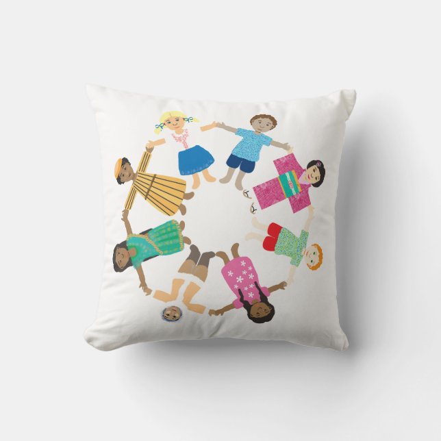 children of all nations throw pillow (Front)