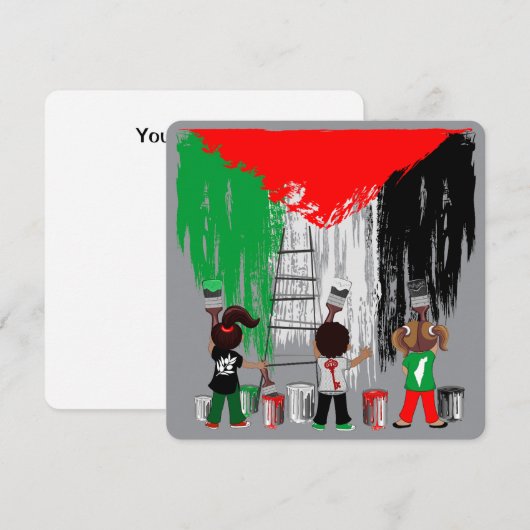 Children of Gaza Painting Palestine Flag  (Front/Back)