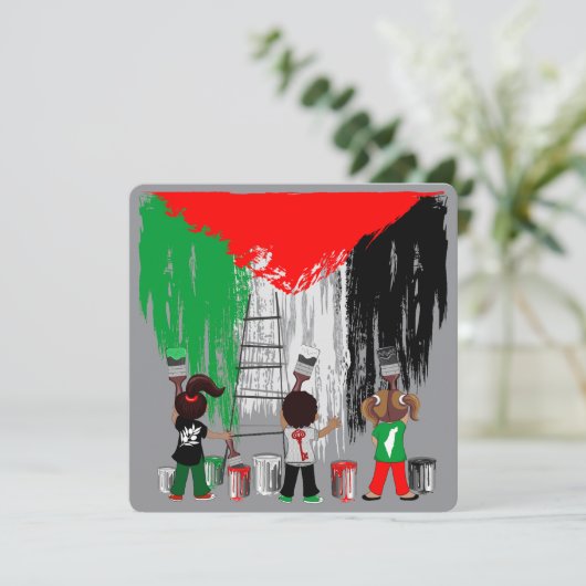 Children of Gaza Painting Palestine Flag  (Standing Front)