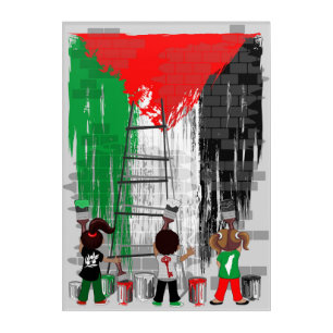 Children of Gaza Painting Palestine Flag Acrylic Print