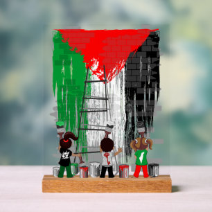 Children of Gaza Painting Palestine Flag Acrylic Sign