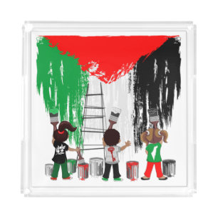 Children of Gaza Painting Palestine Flag Acrylic Tray