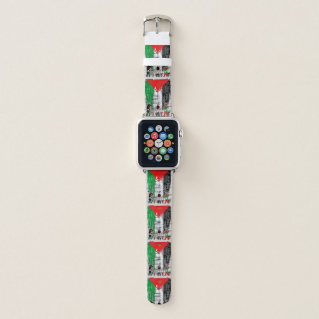 Children of Gaza Painting Palestine Flag  Apple Watch Band (Front)