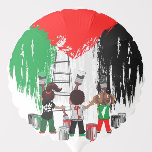 Children of Gaza Painting Palestine Flag  Balloon (Front)
