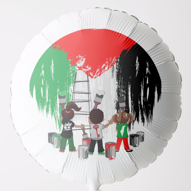 Children of Gaza Painting Palestine Flag  Balloon (Front)