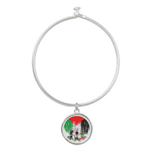Children of Gaza Painting Palestine Flag Bangle Bracelet