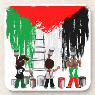 Children of Gaza Painting Palestine Flag  Beverage Coaster