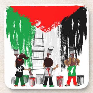 Children of Gaza Painting Palestine Flag  Beverage Coaster