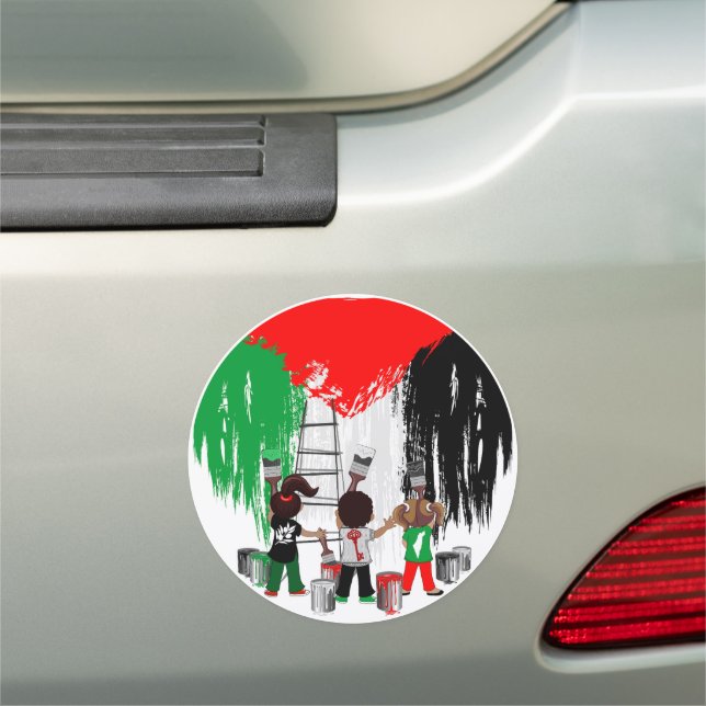 Children of Gaza Painting Palestine Flag  Car Magnet (In Situ)