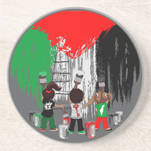 Children of Gaza Painting Palestine Flag Coaster