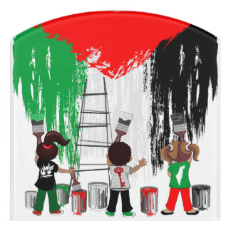 Children of Gaza Painting Palestine Flag  Door Sign