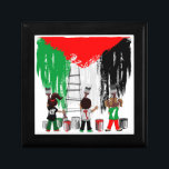 Children of Gaza Painting Palestine Flag  Gift Box<br><div class="desc">Palestinian Children,  with Brushes and Paint Pots,  painting a large palestinian Flag on the Wall. Original Vector Illustration Copyright BluedarkArt TheChameleonArt.</div>