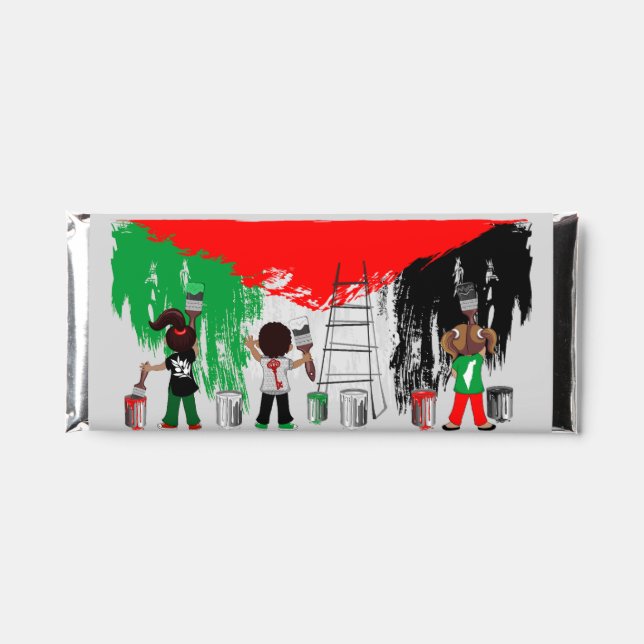 Children of Gaza Painting Palestine Flag  Hershey Bar Favors (Front)