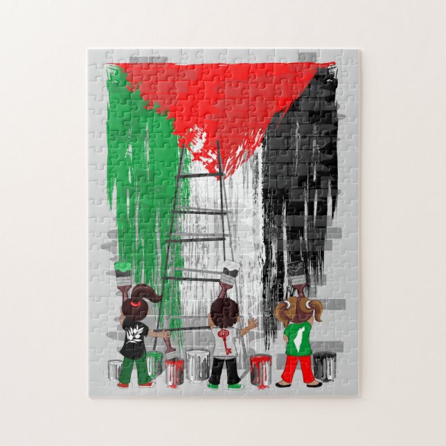 Children of Gaza Painting Palestine Flag  Jigsaw Puzzle (Vertical)