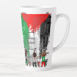 Children of Gaza Painting Palestine Flag Latte Mug