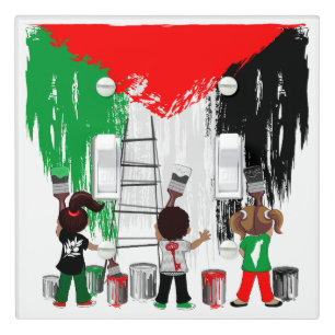 Children of Gaza Painting Palestine Flag  Light Switch Cover