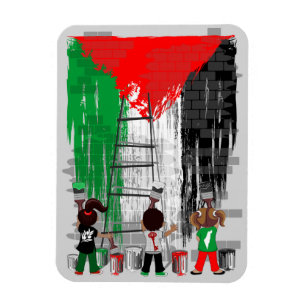 Children of Gaza Painting Palestine Flag Magnet