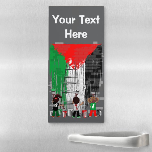 Children of Gaza Painting Palestine Flag  Magnetic Notepad (In Situ)