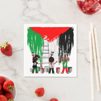 Children of Gaza Painting Palestine Flag  Napkins