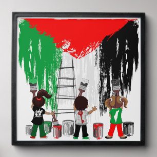 Children of Gaza Painting Palestine Flag Peel And Stick Photo Tile