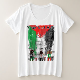 Children of Gaza Painting Palestine Flag  Plus Size T-Shirt