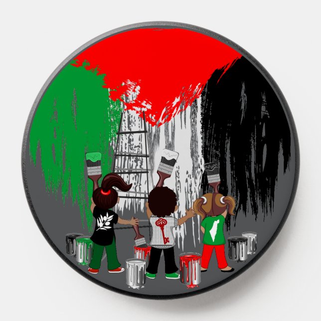 Children of Gaza Painting Palestine Flag  PopSocket (Popsocket)