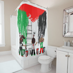 Children of Gaza Painting Palestine Flag  Shower Curtain