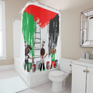 Children of Gaza Painting Palestine Flag  Shower Curtain
