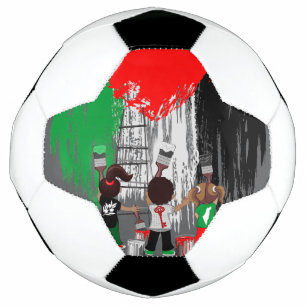 Children of Gaza Painting Palestine Flag Soccer Ball
