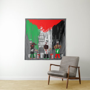 Children of Gaza Painting Palestine Flag Tapestry