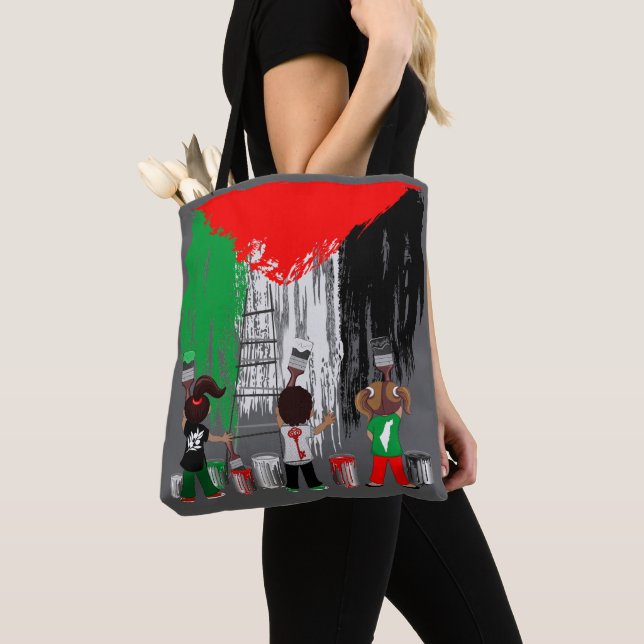 Children of Gaza Painting Palestine Flag  Tote Bag (Close Up)