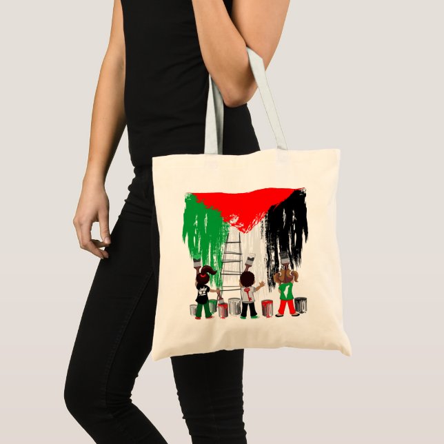 Children of Gaza Painting Palestine Flag  Tote Bag (Front (Product))