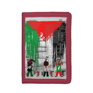 Children of Gaza Painting Palestine Flag  Trifold Wallet