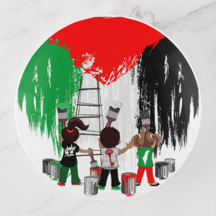 Children of Gaza Painting Palestine Flag Trinket Tray