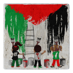 Children of Gaza Painting Palestine Flag  Trivet