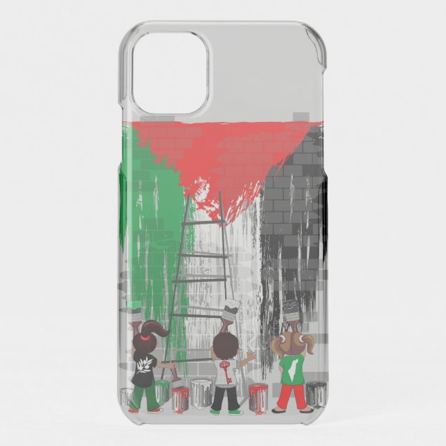 Children of Gaza Painting Palestine Flag  Uncommon iPhone Case (Back)