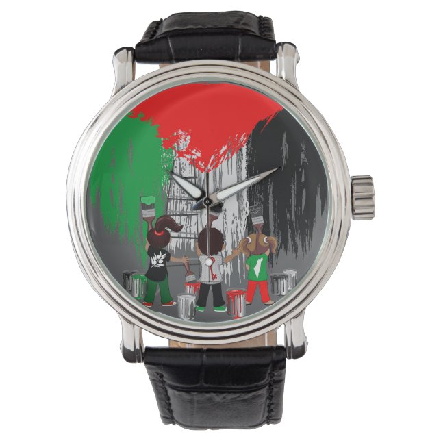 Children of Gaza Painting Palestine Flag  Watch (Front)