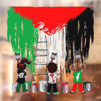Children of Gaza Painting Palestine Flag  Window Cling